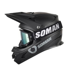 ゴーグル付き～！8色 新品 SOMAN オフロードヘルメット バイクヘルメット ダートバイク クロスカントリー ヘルメット マットブラック-XL