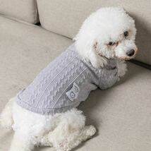 【ニット】犬服　ペット　セーター　小型犬　猫　寒さ対策　可愛い　秋冬　グレー　M_画像5