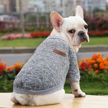 【超暖かい】犬服　セーター　ニット　ペット　小型犬　猫　防寒　秋冬　抜け毛防止　グレー　Mサイズ_画像7