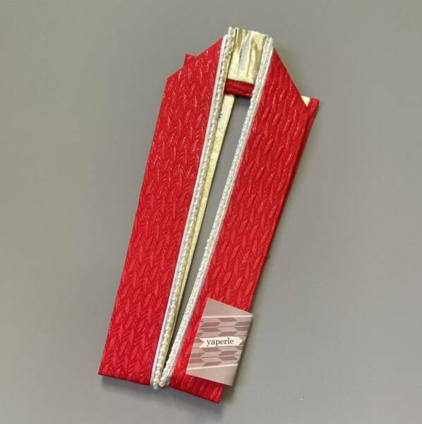 【新品】重ね衿 重ね襟 パール付き 三重 日本製 振袖 赤色 