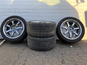 ホイールタイヤセット ４本 RAYS 17JJ YOKOHAMA DNA S . DRIVE [235/45R17 94W] 2008年製 セット販売 １７インチ