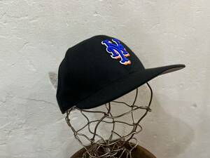 NEW ERA / ニューエラ ニューヨーク メッツ ベースボールキャップ キャップ 7 4/11 ブラック メジャーリーグ USED