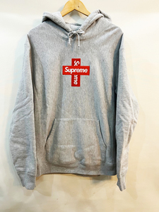 R54★Supreme/シュプリーム 20AW CROSS BOX LOGO HOODED SWEATSHIRT クロスボックスロゴ フーディー グレー メンズ XLサイズ ★