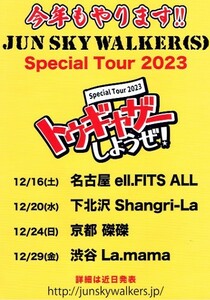 非売品 JUN SKY WALKER(S)◆Special Tour 2023 トゥギャザーしようぜ！ チラシ フライヤー