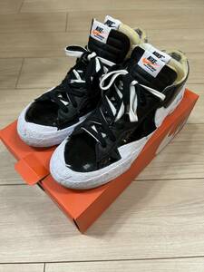 Sacai x Nike Blazer Low Black Patent スニーカー サカイ　ブレザー　27cm