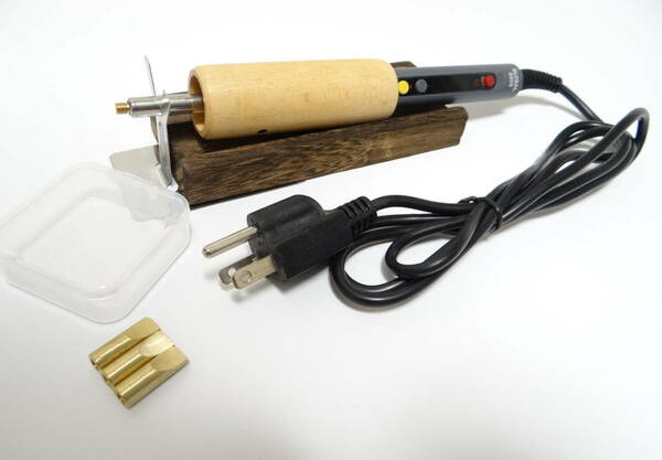温度設定機能付き電気クリーサー(捻)セット 革細工　レザークラフト 電気ネン コテ ネジ捻 コバ 仕上げ
