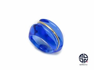 Баккара баккара коккиажа кольцо синее хрустальное стекло 750 K18 Ювелирные аксессуары