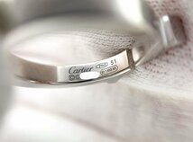 CARTIER Cartier カルティエ 750 K18 ホワイトゴールド Cフラット リング 指輪 約11号ブランドジュエリー アクセサリー_画像7