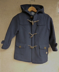 MIKI HOUSE Miki House duffle coat wool 90% navy. herringbone togru stop 120