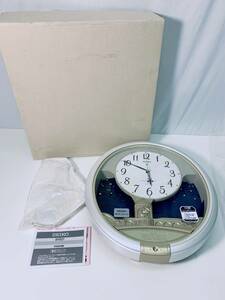 72n 120 未使用 保管品 SEIKO セイコー 電波掛時計 AM96W 掛け時計 メロディー付 ハイファイ音源 スワロフスキー社製クリスタライズ付