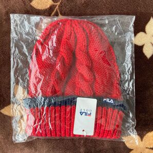 FILA ニット帽 赤