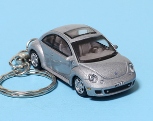 **VW Volkswagen New Beetle * silver * minicar * key holder * accessory **