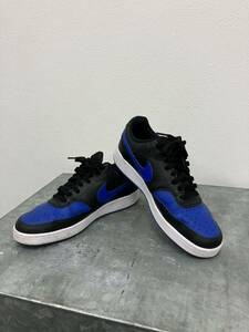 [TH5273]ナイキ NIKE スニーカー CORT VISON DM8681-001 LOW ローカット ブラック ブルー 27cm シューズ バスケットシューズ