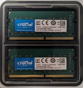 中古 Crucial by Micron (クルーシャル) 16GB (8GB 2枚組) DDR4-2666 SODIMM 1.2V CL19