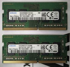 SAMSUNG SO-DIMM DDR4 8GB (4GB 2枚組) 1RX16 PC4-2400T-SCO-11 (1808+1751)