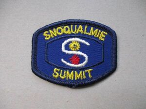 70s SNOQUALMIE SUMMIT ワッペン/ワシントン スマイル太陽スキー場ビンテージpatchスキーヤーvintageスキーUSAパッチUSアメリカSKI V198