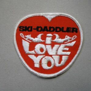 70s SKI-DADDLER I LOVE YOU ワッペン/スノーモービルsnowmobileハート ビンテージpatchハートvintageアイラブUSAパッチUSアメリカSKI V198の画像1