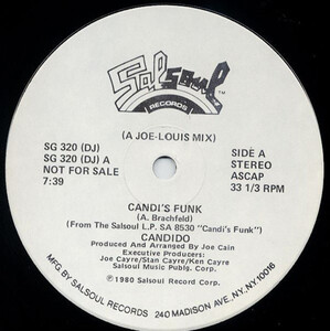 Candido - Candi's Funk / アルバム『Candi's Funk』からのシングル・カット！グレイト・ラテン・ディスコ「Samba Funk」収録！