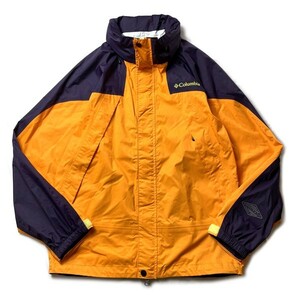  outdoor series! Columbia Colombia OMNI-TECH two tone mountain parka nylon jacket orange purple orange purple XS men's 