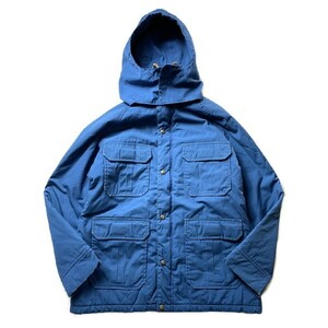 アウトドアスタイル! 70s 80s USA製 WOOLRICH ウールリッチ ヴィンテージ ナイロン マウンテンパーカー 中綿入り ブルー 青 M レディース