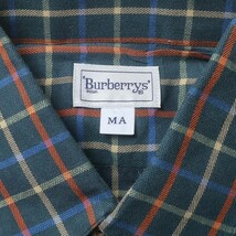 モード! 80s 90s 日本製 Burberrys バーバリー 三陽商会 ヴィンテージ ノバチェック柄 長袖 ネルシャツ カーキ グレー M メンズ 古着 希少_画像8