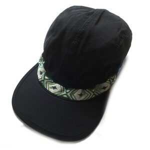  уличный серия! USA производства KAVU Cub - webbing лента neitib рисунок Logo колпак шляпа популярный цвет черный чёрный M размер мужской б/у одежда 