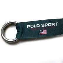 ストリート! 90s POLO SPORT Ralph Lauren ポロスポーツ ヴィンテージ ロゴ刺繍 ダブルリング ベルト 帯 レアカラー グリーン 緑 メンズ_画像4