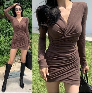  prompt decision # sexy *ero..! precisely body line!... material *V neck *kashu cool * tight One-piece * tea * Brown * elasticity equipped 