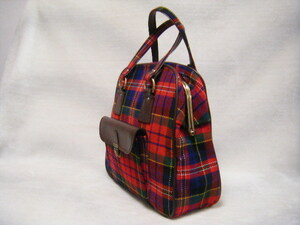  retro * red check Boston bag 12980* lovely 