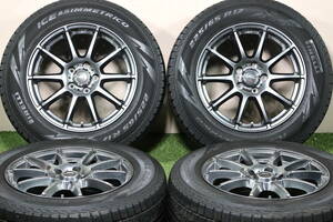 ＜バリ溝スタッドレス/美品＞シュナイダー 17in 7J+48 PCD114.3 ピレリ 225/65R17 ハリアー RAV4 CX-5 CX-8 アウトランダー エクストレイル