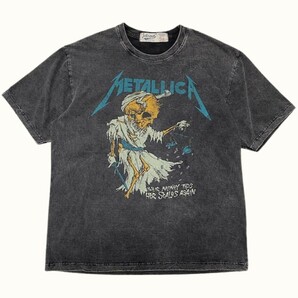 ★新品未使用★メタリカ METALLICA バンドTシャツ 半袖 ロックTシャツ ヴィンテージ加工 コットン プリント ブラック 黒 XLサイズ 2505の画像5