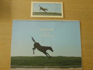 ◎北海道市場2024カレンダー　A3壁掛け用/卓上用２種セット　年間競馬スケジュール表記　大自然　馬