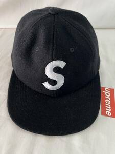 Supreme Wool S Logo 6-Panel Cap 17fw Black シュプリーム ウール Sロゴ 6パネルキャップ ブラック　タグBOXロゴステッカー付き 