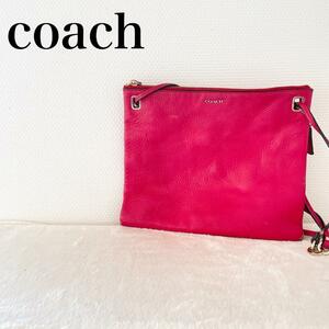 美品Coachコーチショルダーバッグハンドバッグピンク