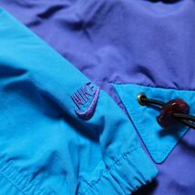 90's NIKE ナイキ ACG ハーフジップ プルオーバーナイロンジャケット (M) 青紫×水色系 ロゴ刺繍入り 90年代 旧タグ オールド アウトドア_画像6