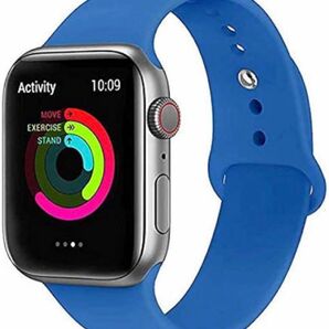 大人気！アップルウォッチ　Apple Watch シリコンバンド　ブルー　青