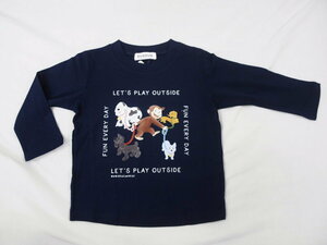 新品　90　おさるのジョージ　長袖Tシャツ　ネイビー　レターパック発送（代引き不可）PN9115