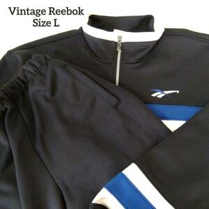 [ бесплатная доставка ]L Reebok Vintage retro 80~90 джерси выставить жакет брюки большой Logo 