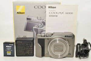 【良品】 Nikon デジタルカメラ COOLPIX A1000 SL 光学35倍 ISO6400 アイセンサー付EVF クールピクス シルバー A1000SL　＃6517