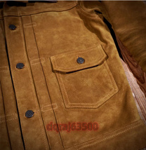 未使用 ヴィンテージ506復刻モデル スウェードジャケット★革ジャン レザー厚さ1.2ｍｍ 重さ2kg S～3XL_画像2