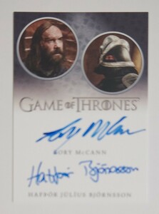 Game of Thrones　Rittenhouse　サインカード　RORY McCANN　BJORNSSON　サンダー（ハウンド）＆グレーガー兄弟　ゲームオブスローンズ