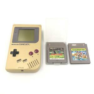 12.20UD-D618★稼働 Nintendo GAMEBOY &ソフト2点★初代ゲームボーイ/任天堂/ニンテンドー/ゲーム機/カセット/マリオ/タスマニア物語DA8DC0