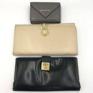 12.28IZ-Z25★財布 3点★バレンシアガ/BALENCIAGA/フェラガモ/Ferragamo/ブランド/折りたたみ/長財布/DC0 Ea5