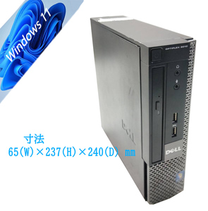 超省スペースタイプ■驚速SSD Core i7-3770S 3.9GHz x8/16GB■新SSD:480GB Win11/Office2021Pro/無線WIFI DELL OptiPlex 9010 USFF 5B