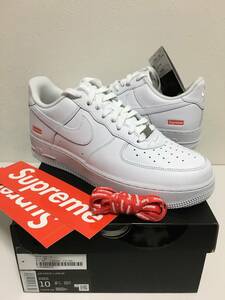 新品国内 28cm US10 ナイキ シュプリーム エアフォース 1 Supreme Nike Air Force 1 Low White ホワイト 23FW ステッカー付属