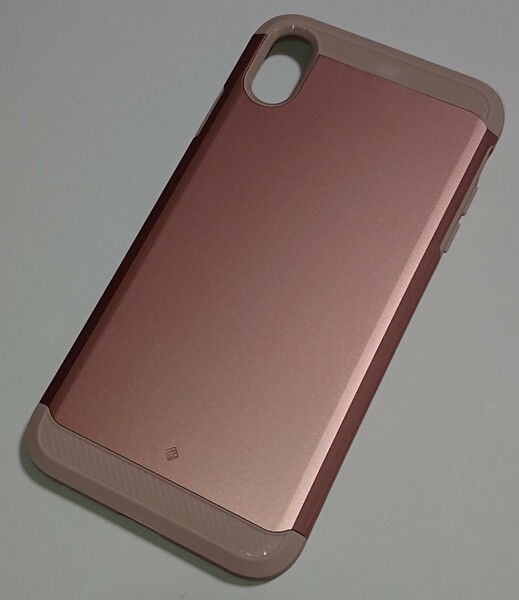【送料無料】【新品未使用】　iPhone Xs Max　TPUハードケース　ピンク　メタリック　ブラック　スタイリッシュ