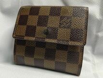 【再出・正規品・美品】LOUIS VUITTON ルイヴィトン ダミエ ポルトモネ ビエ カルトクレディ Wホック 三つ折り 財布 ウォレット_画像3