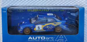 Aa 1/18 ドア類開閉、タイヤ舵取り、回転 オートアート WRC NO.5 スバル インプレッサ ミニカー AUTOart SUBARU 