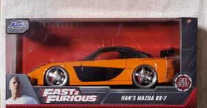 新品 未開封品 Jada toys 1/24 ワイルドスピード Fast & Furious HAN'S MAZDA RX-7 ミニカー マツダ