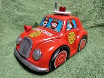 消防 FIRE CHIEF 消防車　指揮車　昭和 レトロ ブリキ 　おもちゃ　ビンテージ_画像1